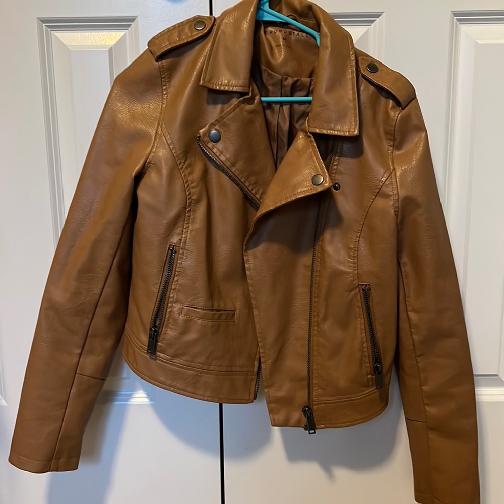 Tan Faux Leather Jacket Aeropostale